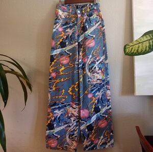 New Girl Order Graphic Anime Streetwear Wide Leg Skater Graffiti Print Jeans